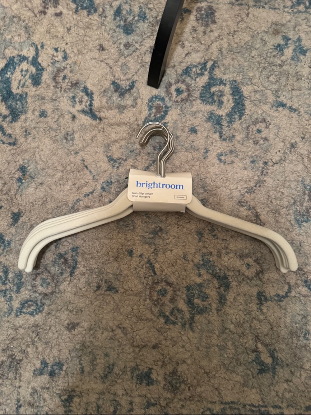 brightroom Cream Velvet Non-Slip Shirt Hangers - 3-Pack